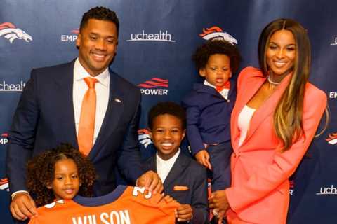 Russell Wilson is joined by Ciara and her kids as he is introduced to the Denver Broncos