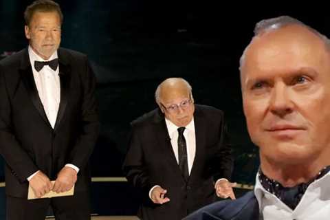 Michael Keaton stares down Arnold and DeVito in epic Batman moment…and other hilarious moments from ..