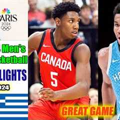 Canada Vs. Greece Full Highlights Today | Paris 2024 Men''s Olympic Basketball