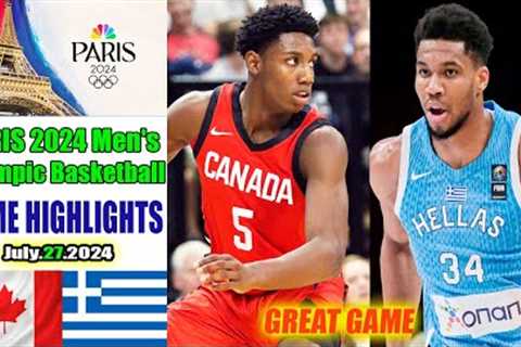 Canada Vs. Greece Full Highlights Today | Paris 2024 Men''s Olympic Basketball