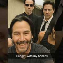 Keanu Reeves hanging with Different Versions Of Himself. #shorts #shortsfeed