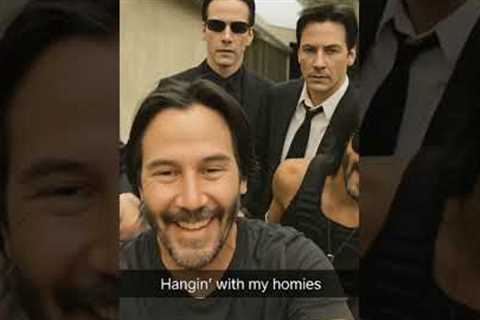 Keanu Reeves hanging with Different Versions Of Himself. #shorts #shortsfeed