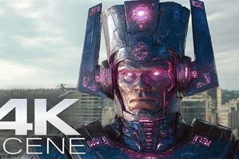 The Silver Surfer Heralds Galactus' Arrival (2025) 4K Scene | The Fantastic Four Movie Clip