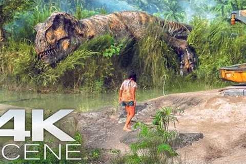 Colossal Sized T-Rex Wakes Up From His Nap (2025) 4K Scene | Jurassic World: Rebirth Movie Clip